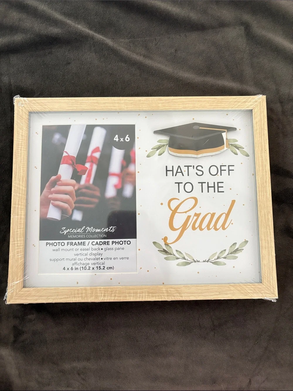 IKEA 4x6 Photo Frame with Gold Accent and Natural Wood Tone
